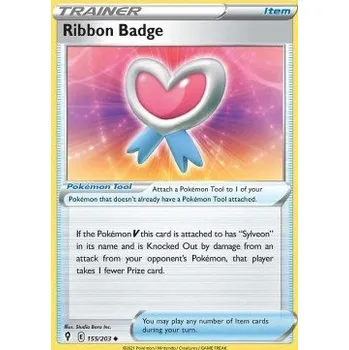 Sběratelská karetní hra Pokémon EVS 155/203 Ribbon Badge - Evolving Skies Stav: Near Mint, Verze: REVERSE HOLO