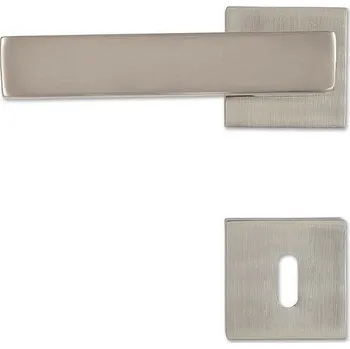 Dveřní kování Kování KELLY dělené (rozetové) na klíč, klika/klika, hranaté, Ni