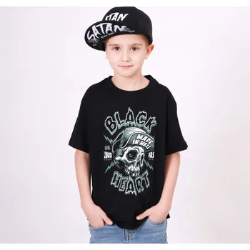 Chlapecké tričko Dětské Triko BLACK HEART SPIKE Barva: Černá, Velikost: 3-4-R