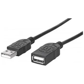Počítačové příslušenství MANHATTAN Kabel USB 2.0 prodlužovací A Male / A Female 1,8m černý