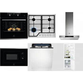 Set domácích spotřebičů ELECTROLUX KODEH70X + ELECTROLUX KGS6426SX + ELECTROLUX LFT426X + ELECTROLUX LMS2203EMX + ELECTROLUX EES48200L + ELECTROLUX LNT3LF18S