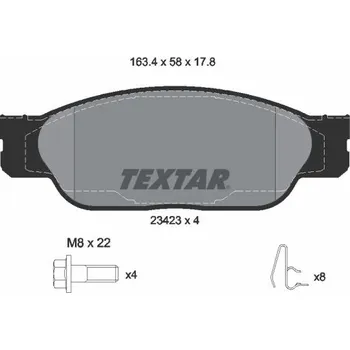 Brzdová destička Sada brzdových destiček, kotoučová brzda TEXTAR 2342301