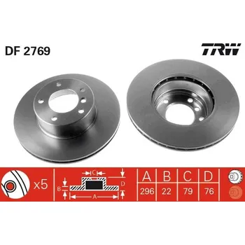 Brzdový kotouč Brzdový kotouč TRW DF2769