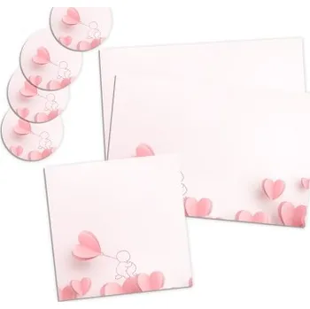 prostírání Sada valentýnského prostírání s kulatými podtácky (sada)