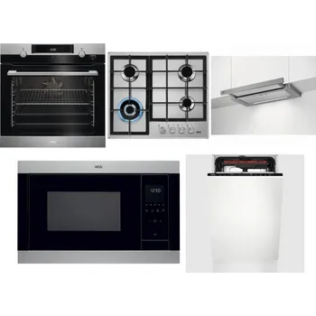 Set domácích spotřebičů AEG Mastery SteamBake BCK455350M + AEG Mastery StepPower HGB64420SM + AEG DPE5660M + AEG Mastery MSB2547D-M + AEG Mastery MaxiFlex FSE73507P