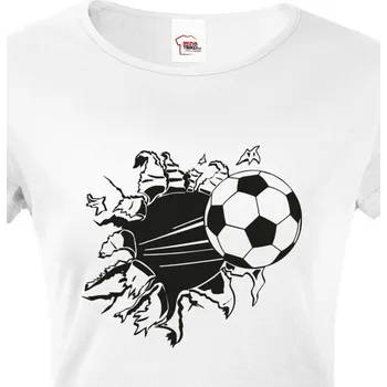 Dámské tričko Dámské tričko Fotbal, Barva Bílá, Velikost 2XL, Canvas Dámské tričko s krátkým rukávem Bezvatriko.cz 208229 - DTF/DTG