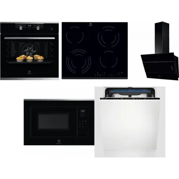 Set domácích spotřebičů ELECTROLUX KODEH70X + ELECTROLUX EHF6343FOK + ELECTROLUX LFV316K + ELECTROLUX LMS4253TMX + ELECTROLUX EES48200L