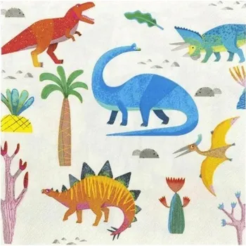 Papírový ubrousek Wrimes Cosmetics Ltd. Dino party color - Ubrousky papírové 33 x 33 cm 20 cm