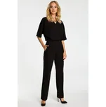 Overal s elegantními nohavicemi a kimono topem MOE M334 Barva: Černá, Velikost: XL