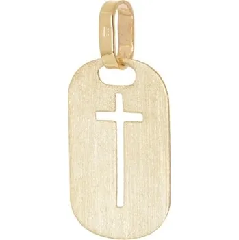 Přívěsek Destička ze žlutého zlata s křížkem ZZ0935F + dárek zdarma