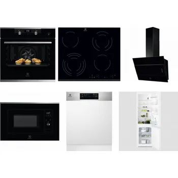 Set domácích spotřebičů ELECTROLUX KODEH70X + ELECTROLUX EHF6343FOK + ELECTROLUX LFV316K + ELECTROLUX LMS2203EMX + ELECTROLUX EEM48300IX + ELECTROLUX LNT3LF18S
