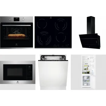 Set domácích spotřebičů ELECTROLUX KOFGH70TX + ELECTROLUX EHF6343FOK + ELECTROLUX LFV316K + ELECTROLUX EMS4253TEX + ELECTROLUX EEA27200L + ELECTROLUX LNT3LF18S