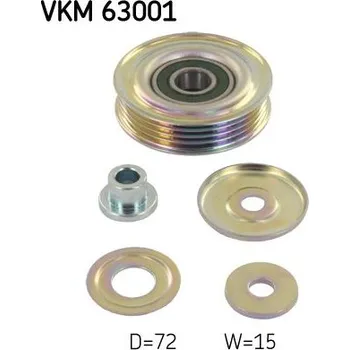 Vratná/vodicí kladka, klínový žebrový řemen SKF VKM 63001