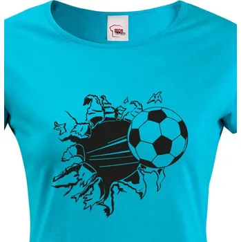 Dámské tričko Dámské tričko Fotbal, Barva Modrá, Velikost 2XL, Canvas Dámské tričko s krátkým rukávem Bezvatriko.cz 208229 - DTF/DTG