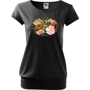 Tričko City s motivem "Ptáček" - Malfini - NakupTextil Barva: 01-černá, Velikost: L