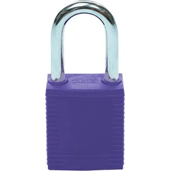 Visací zámek Nylonové zámky s 38 mm ocelovým okem, fialová, 6 ks