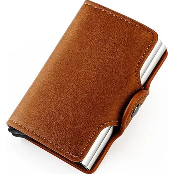 Peněženka RFID peněženka se dvěma boxy na karty - Světle hnědá