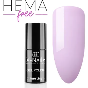 Přípravek na nehty Hypoalergenní gel lak na nehty Pure line, 5ml – LILAC (šeříková fialková, bez alergizujících složek HEMA) (Hema free gel lak, 5ml – šeříkově fialová)