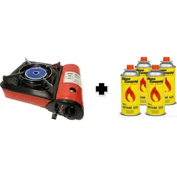 Turistický vařič SADA 4X PLYN A LUX PLYNOVÝ VAŘIČ V KUFRU DO KAMIONU NA ZAHRADU STAN