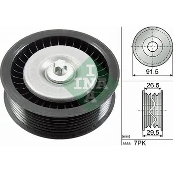 Vratná/vodicí kladka, klínový žebrový řemen Schaeffler INA 532 0808 10