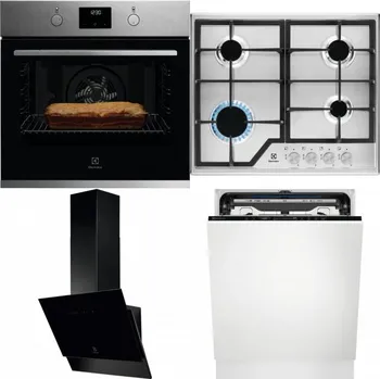 Set domácích spotřebičů ELECTROLUX KOFGH70TX + ELECTROLUX KGS6426SX + ELECTROLUX LFV616K + ELECTROLUX EEM69410L