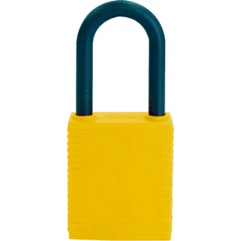 Visací zámek Nylonové bezpečnostní zámky s 38mm okem, žlutá, 6 ks