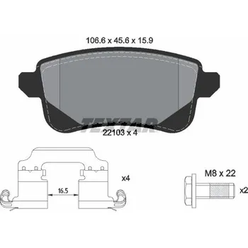 Brzdová destička Sada brzdových destiček, kotoučová brzda TEXTAR 2210301