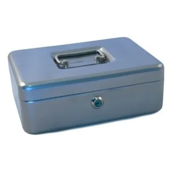 Pokladnička Příruční pokladnička SECUR 2153/1BS stříbrná 150x110x85mm