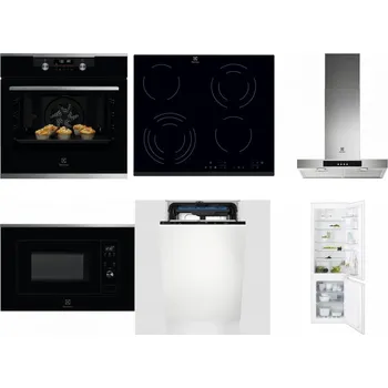 Set domácích spotřebičů ELECTROLUX KODDP77X + ELECTROLUX EHF6343FOK + ELECTROLUX LFT426X + ELECTROLUX LMS2203EMX + ELECTROLUX EEM23100L + ELECTROLUX ENT6TF18S