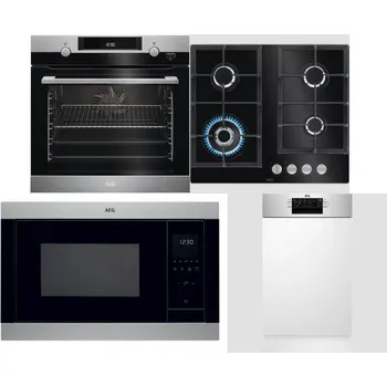 Set domácích spotřebičů AEG Mastery SteamBake BCK455350M + AEG Mastery SpeedBurner HKB64420NB + AEG Mastery MSB2547D-M + AEG Mastery MaxiFlex FEE73517PM