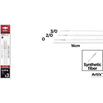 Umělecký štětec Sada štětců Artix 3 kusy /krátký vlas/ vel. 0, 2/0, 3/0