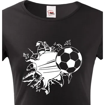 Dámské tričko Dámské tričko Fotbal, Barva Černá, Velikost 2XL, Canvas Dámské tričko s krátkým rukávem Bezvatriko.cz 208229 - DTF/DTG