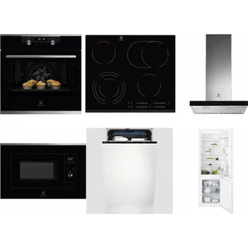 Set domácích spotřebičů ELECTROLUX KODDP77X + ELECTROLUX EHF6547FXK + ELECTROLUX LFT766X + ELECTROLUX LMS2203EMX + ELECTROLUX EEM23100L + ELECTROLUX ENT6TF18S
