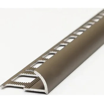 Stavební profil Schodová lišta Havos Oblá 8 mm 2,5m elox champagne, hliník (Ukončovací lišta oblá, schodový profil oblý )