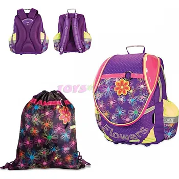 Batoh ergonomický Flowers + sáček na přezůvky ZDARMA