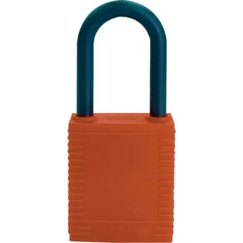 Visací zámek Nylonové bezpečnostní zámky s 38 mm okem, hnědá, 6 ks