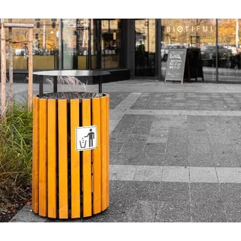 Venkovní odpadkový koš PROFICITY Odpadkový koš venkovní Miami 240 litrů Barevná kombinace: Mahagon