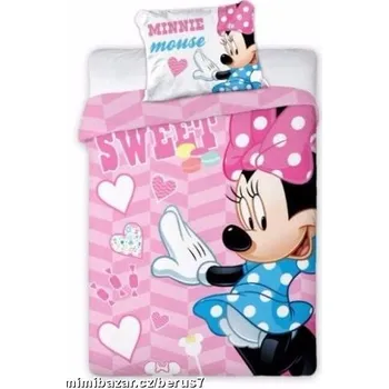 Povlečení POVLEČENÍ do postýlky Minnie SWEET růžová