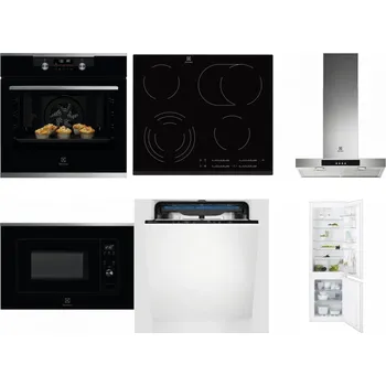 Set domácích spotřebičů ELECTROLUX KODDP77X + ELECTROLUX EHF6547FXK + ELECTROLUX LFT426X + ELECTROLUX LMS2203EMX + ELECTROLUX EES48200L + ELECTROLUX ENT6TF18S