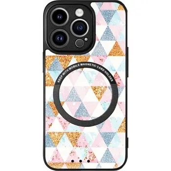 Pouzdro na mobilní telefon Kryt s geometrickým vzorem a MagSafe pro iPhone 14 Pro Max - trojúhelníky