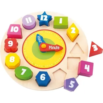 Trefl Dřevěné hodiny vkládačka 12 dílků