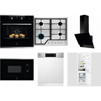 Set domácích spotřebičů ELECTROLUX KODEH70X + ELECTROLUX KGS6426SX + ELECTROLUX LFV616K + ELECTROLUX LMS2203EMX + ELECTROLUX EEM48300IX + ELECTROLUX LNT3LF18S