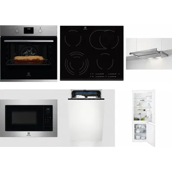 Set domácích spotřebičů ELECTROLUX KOFGH70TX + ELECTROLUX EHF6547FXK + ELECTROLUX LFP326S + ELECTROLUX EMS4253TEX + ELECTROLUX EEM23100L + ELECTROLUX ENT6TF18S