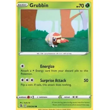 Sběratelská karetní hra Pokémon FST 018/264 Grubbin - Fusion Strike Stav: Near Mint, Verze: REVERSE HOLO