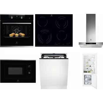 Set domácích spotřebičů ELECTROLUX KODEH70X + ELECTROLUX EHF6343FOK + ELECTROLUX LFT426X + ELECTROLUX LMS2203EMX + ELECTROLUX EEM69410L + ELECTROLUX ENT6TF18S
