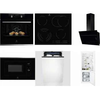 Set domácích spotřebičů ELECTROLUX KODDP77X + ELECTROLUX EHF6547FXK + ELECTROLUX LFV316K + ELECTROLUX LMS2203EMX + ELECTROLUX EEM23100L + ELECTROLUX ENT6TF18S