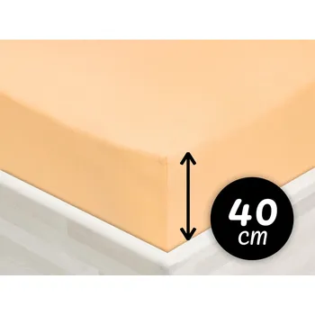 Prostěradlo Jersey napínací prostěradlo na extra vysokou matraci JR-004 Meruňkové 180 x 200 - výška 40 cm