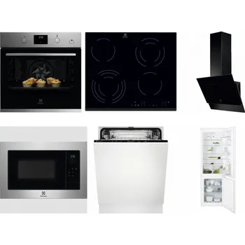 Set domácích spotřebičů ELECTROLUX KODGH70TX + ELECTROLUX EHF6343FOK + ELECTROLUX LFV616K + ELECTROLUX EMS4253TEX + ELECTROLUX EEA27200L + ELECTROLUX ENT6TF18S