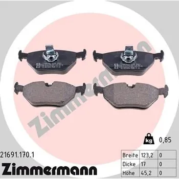Brzdová destička Sada brzdových destiček, kotoučová brzda ZIMMERMANN 21691.170.1