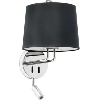 Nástěnné svítidlo FARO MONTREAL nástěnná lampa, chrom/černá, se čtecí lampičkou